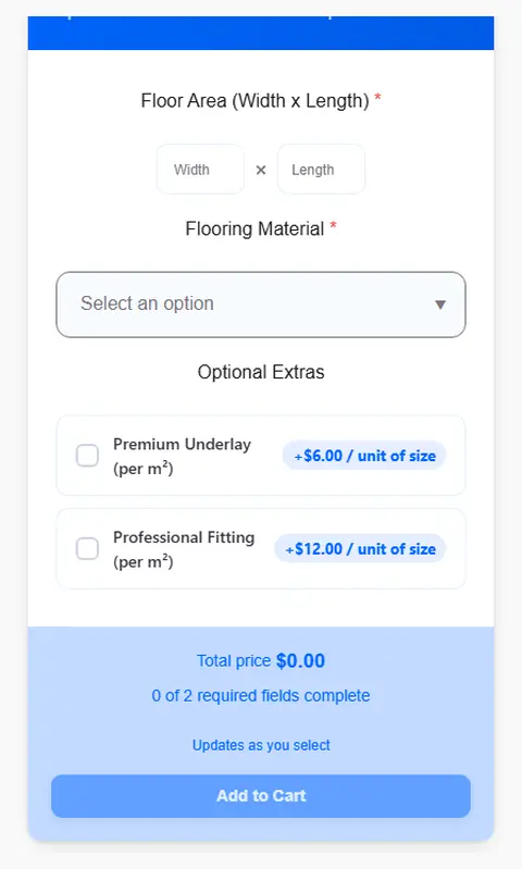 Priced by the square metre