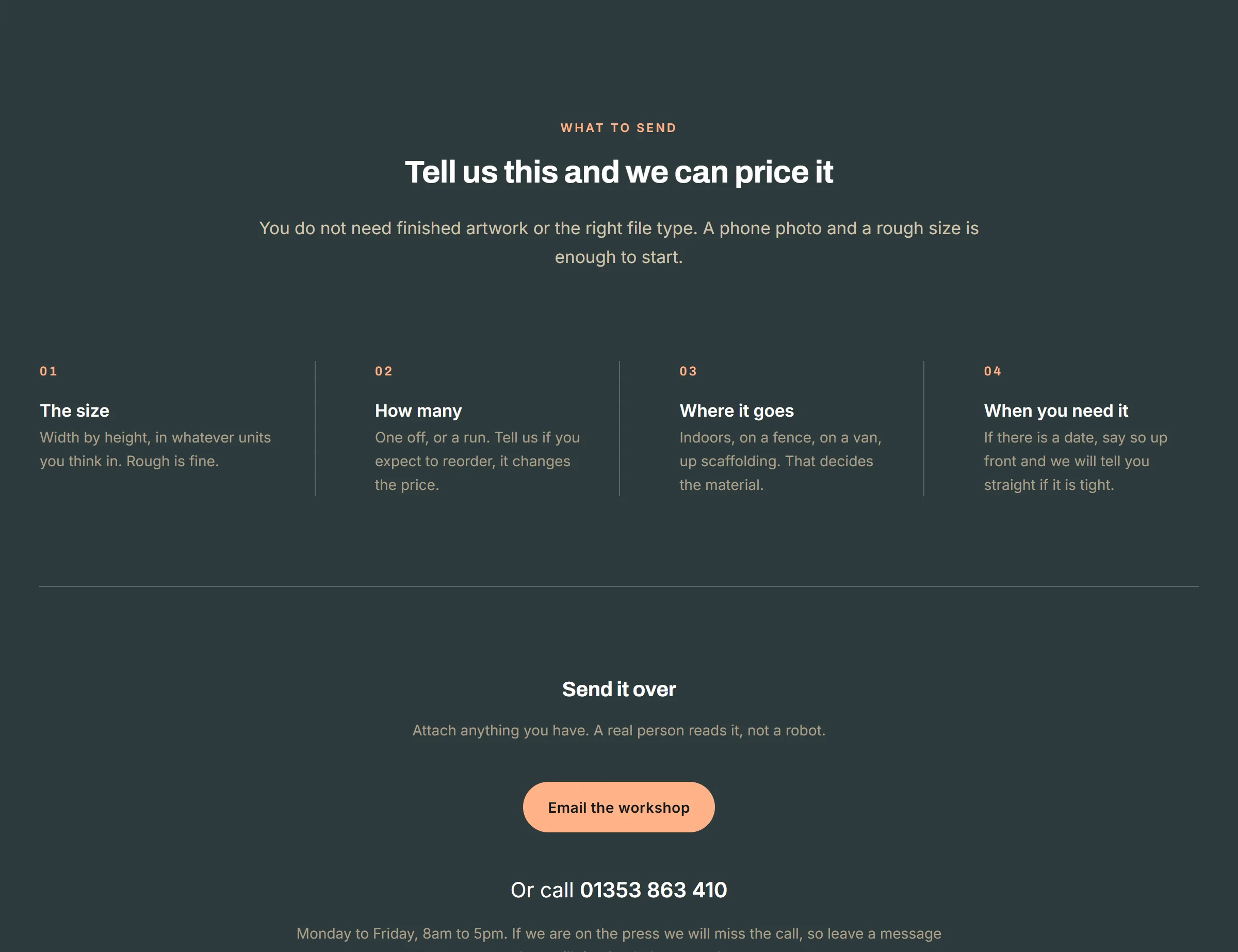 A StoreWise section asking what to send: one box each, read left to right