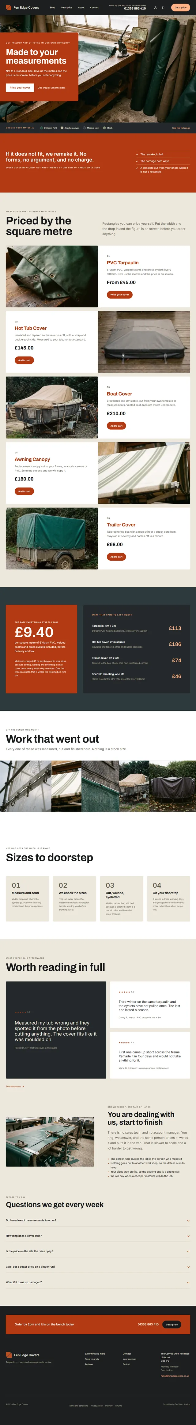 The whole home page of a StoreWise shop, top to bottom