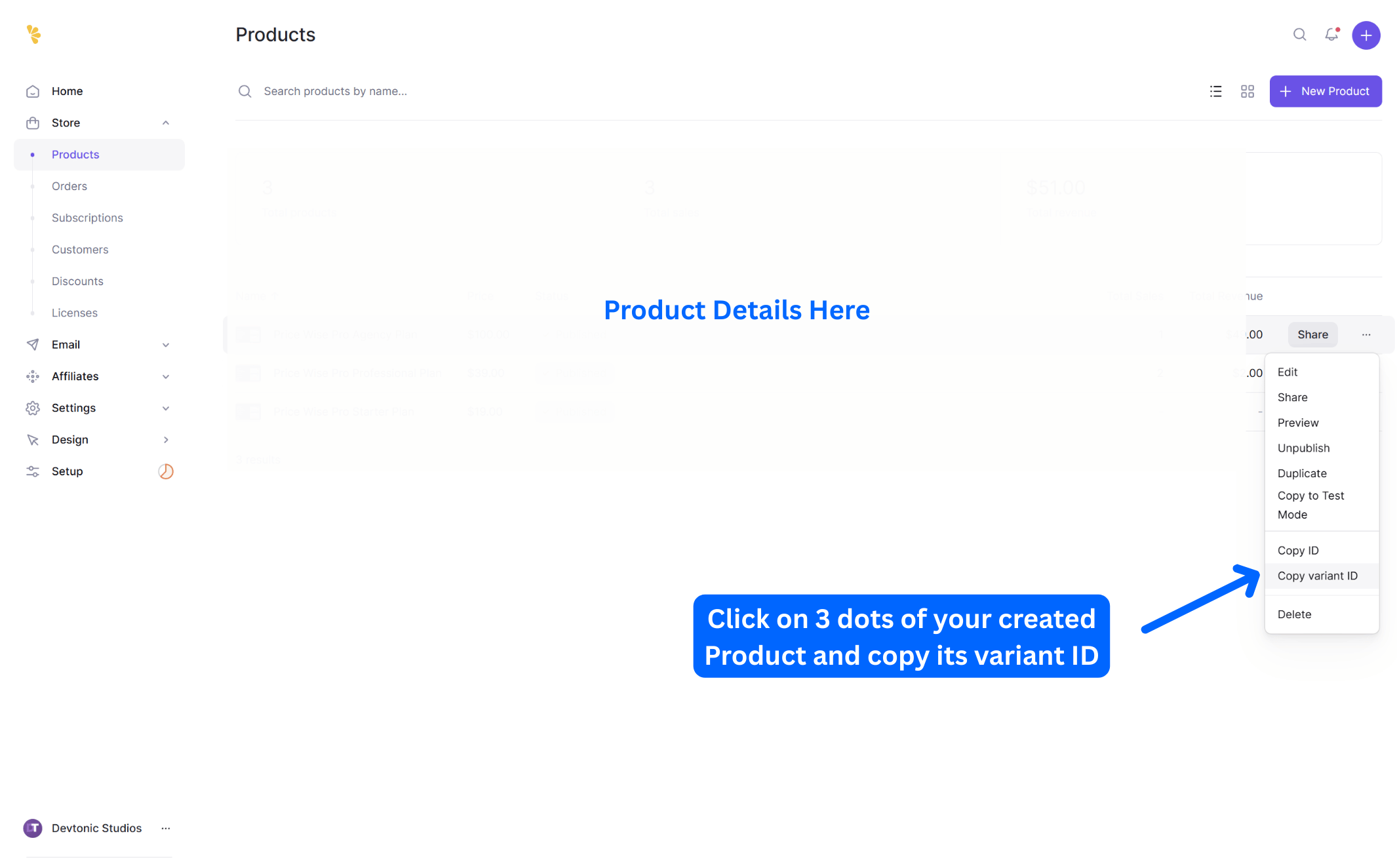  Lemon Squeezy Product Creation and Product Variant ID