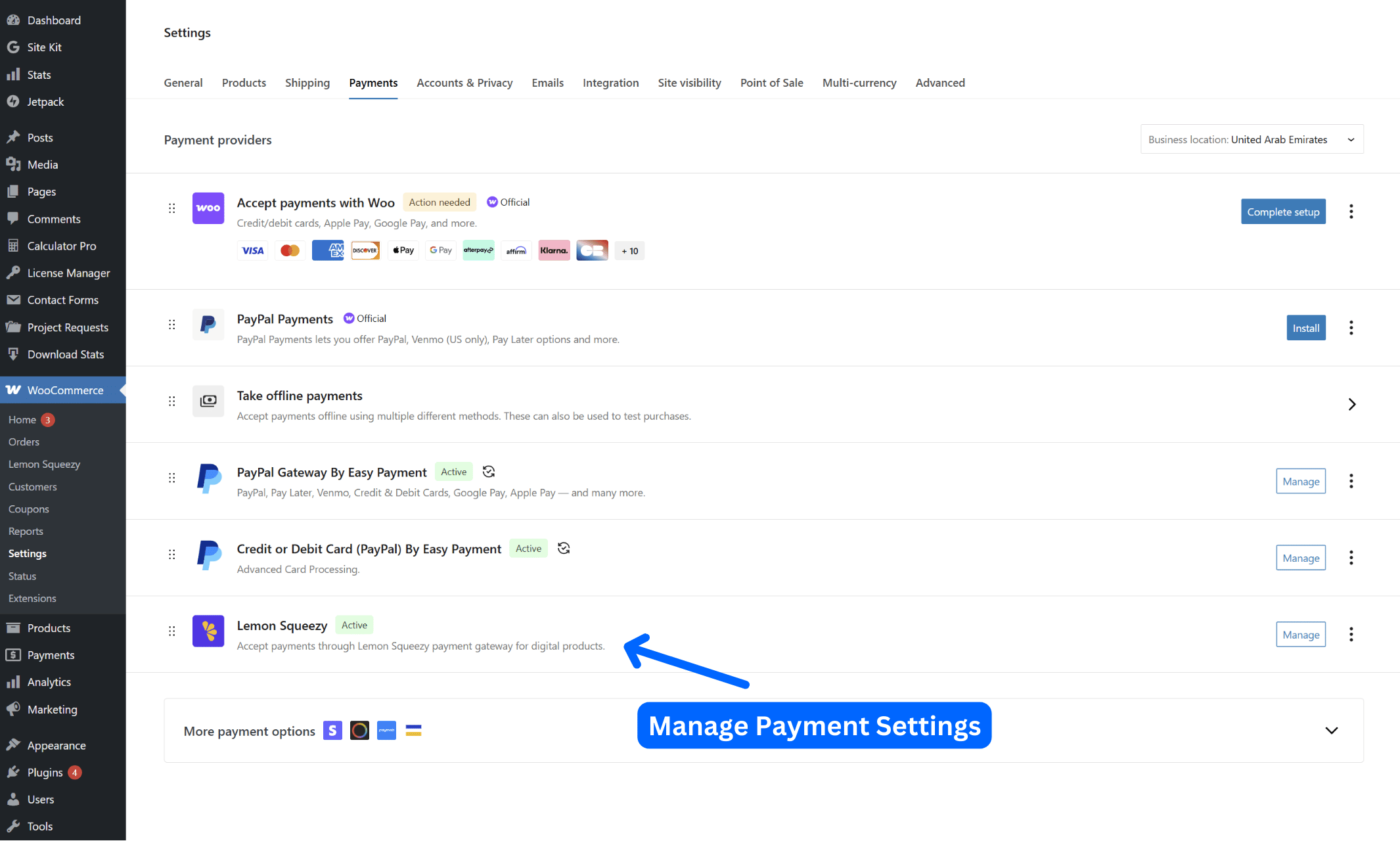  WooCommerce Payments Tab