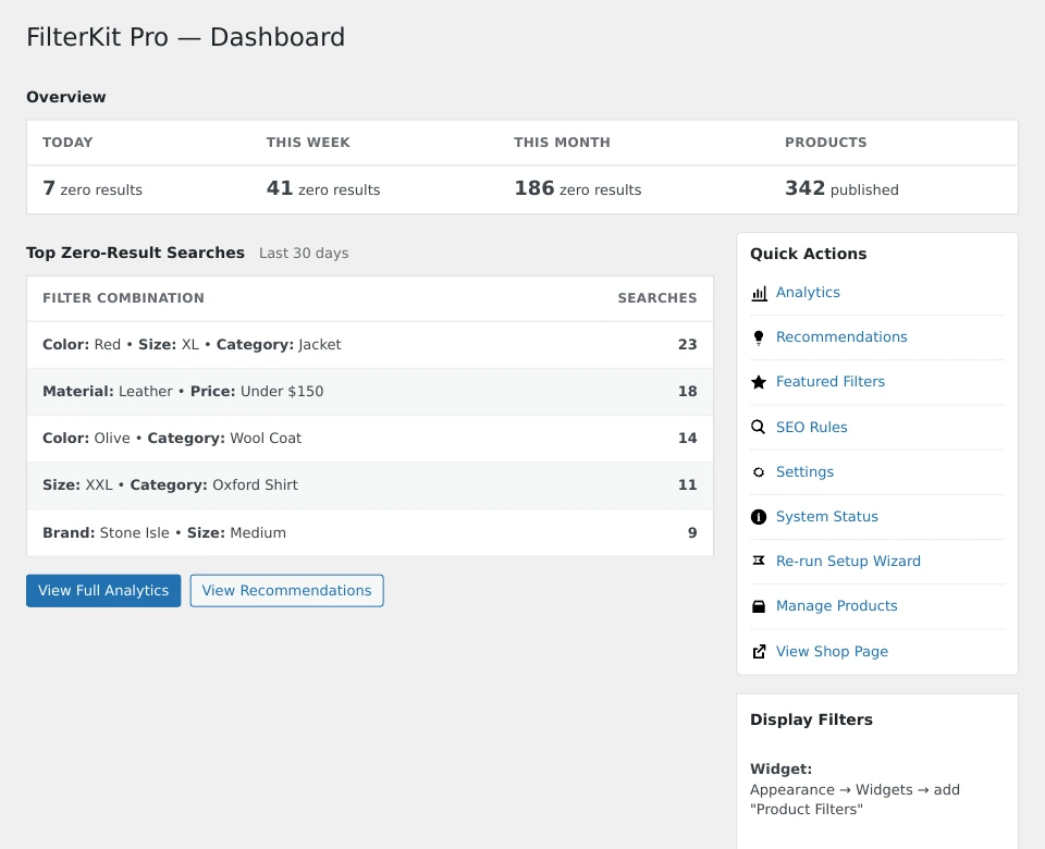 FilterKit Pro admin dashboard