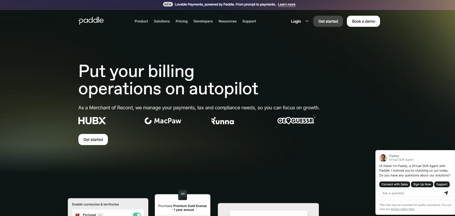 Paddle merchant of record service for WordPress SaaS businesses