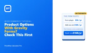 Product options with Gravity Forms in WooCommerce: check the math first