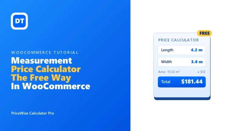 WooCommerce measurement price calculator, the free way, with a live price example