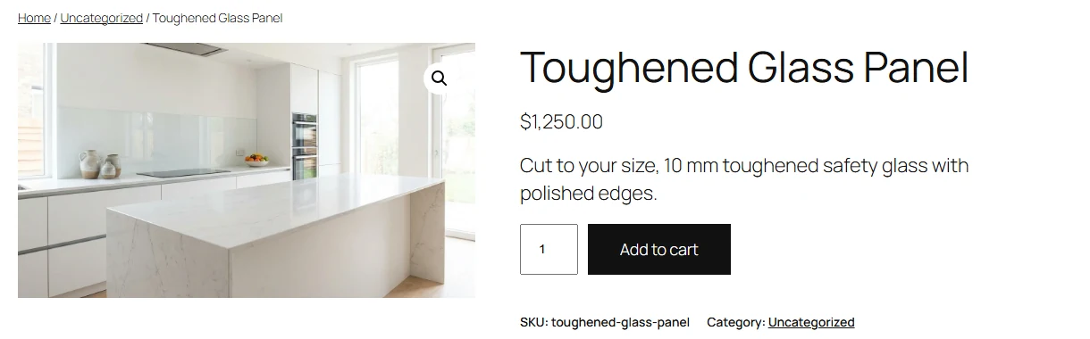A WooCommerce product page on the Twenty Twenty-Five block theme still showing $1,250.00 and an Add to cart button after the usual remove_action snippet was added